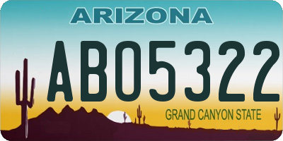 AZ license plate ABO5322