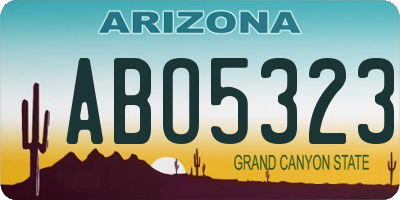 AZ license plate ABO5323