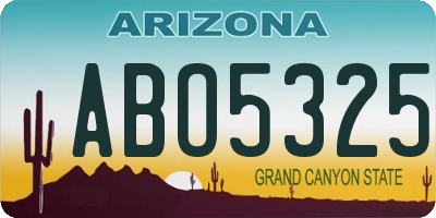 AZ license plate ABO5325