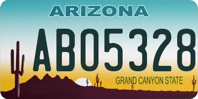 AZ license plate ABO5328