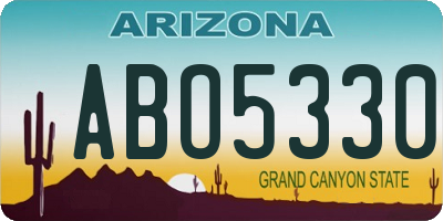 AZ license plate ABO5330