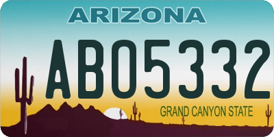 AZ license plate ABO5332