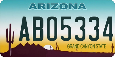 AZ license plate ABO5334