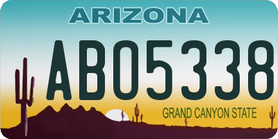 AZ license plate ABO5338
