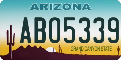 AZ license plate ABO5339