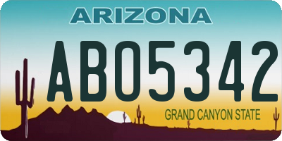 AZ license plate ABO5342