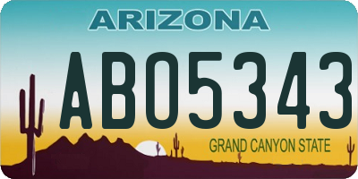 AZ license plate ABO5343
