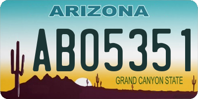 AZ license plate ABO5351