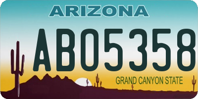 AZ license plate ABO5358