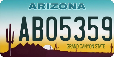 AZ license plate ABO5359