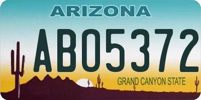 AZ license plate ABO5372