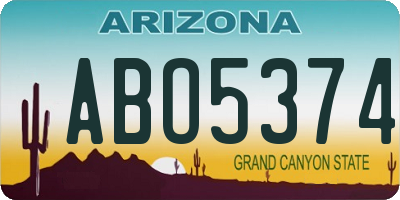 AZ license plate ABO5374