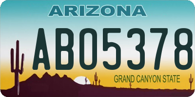 AZ license plate ABO5378