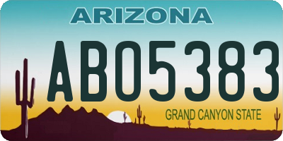 AZ license plate ABO5383