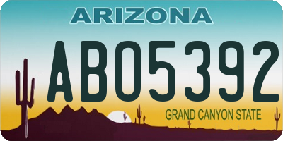 AZ license plate ABO5392