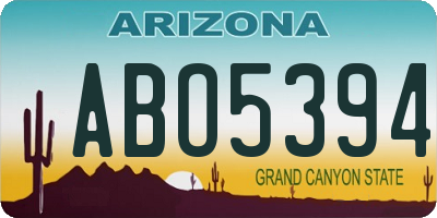 AZ license plate ABO5394