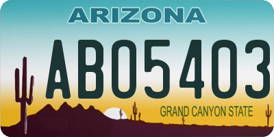 AZ license plate ABO5403