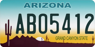 AZ license plate ABO5412