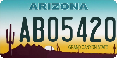 AZ license plate ABO5420