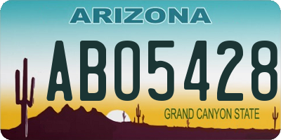 AZ license plate ABO5428