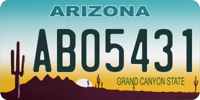 AZ license plate ABO5431