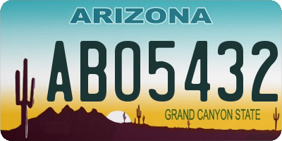 AZ license plate ABO5432