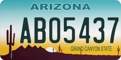 AZ license plate ABO5437