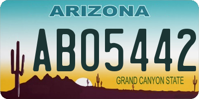 AZ license plate ABO5442