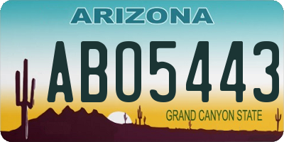 AZ license plate ABO5443