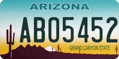 AZ license plate ABO5452