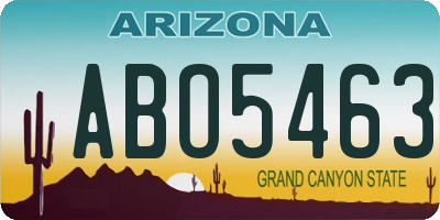 AZ license plate ABO5463