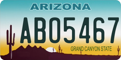 AZ license plate ABO5467