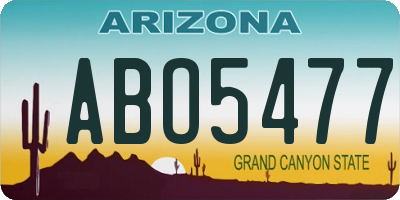 AZ license plate ABO5477