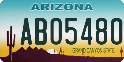 AZ license plate ABO5480