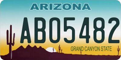 AZ license plate ABO5482