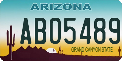 AZ license plate ABO5489