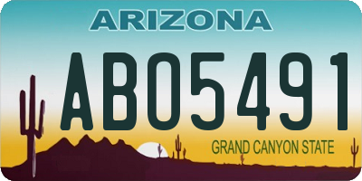 AZ license plate ABO5491