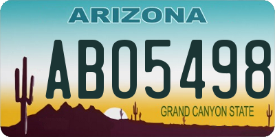 AZ license plate ABO5498