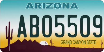 AZ license plate ABO5509
