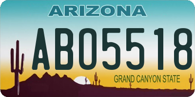 AZ license plate ABO5518