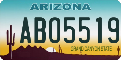 AZ license plate ABO5519