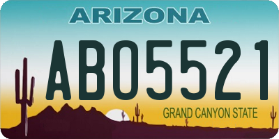 AZ license plate ABO5521