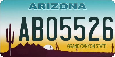 AZ license plate ABO5526