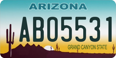 AZ license plate ABO5531