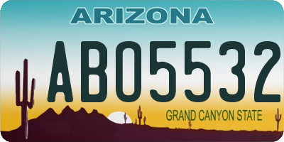 AZ license plate ABO5532