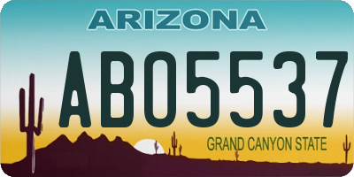 AZ license plate ABO5537