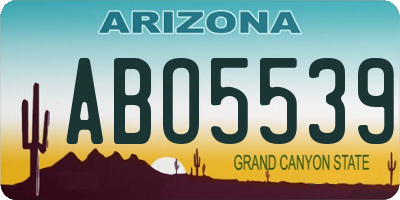 AZ license plate ABO5539