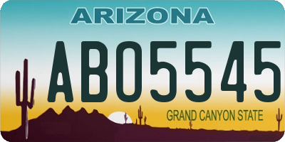 AZ license plate ABO5545