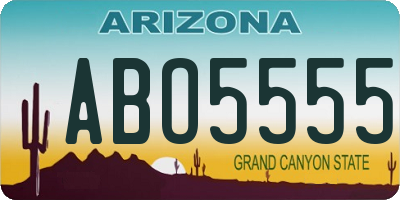 AZ license plate ABO5555