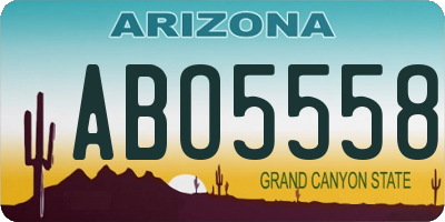 AZ license plate ABO5558
